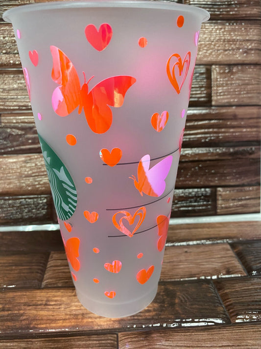 Butterfly Heart Starbucks Cup Wrap